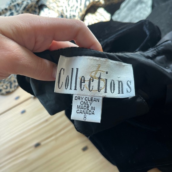 Vintage 90s JS Collections Fitted Velvet Maxi Dress with Back Draping - Picture 4 of 9